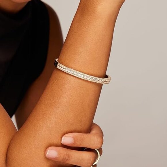 Neiman Marcus 14k Gold Plated Chunky Bangle Bracelet - Picture 4 of 5